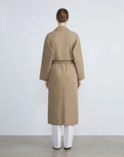 Cotton Twill Convertible Trench Coat -Chic Daily Fashion mcb80r 1x52 cadet khaki back