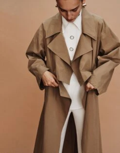 Cotton Twill Convertible Trench Coat -Chic Daily Fashion mcb80r 1x52 cadet khaki catalog