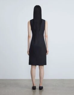 Stretch Wool Sheath Dress -Chic Daily Fashion mdcn3h 1p40 black back