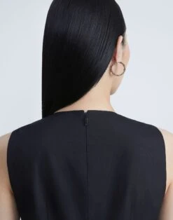 Stretch Wool Sheath Dress -Chic Daily Fashion mdcn3h 1p40 black detail2