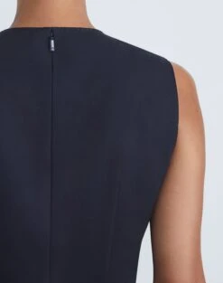 Stretch Wool Sheath Dress -Chic Daily Fashion mdcn3h 1p40 navy detail2