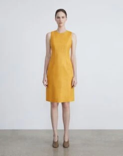 Linen Twill Mélange Sheath Dress 8 Linen Twill Mélange Sheath Dress -Chic Daily Fashion mdcn3h 1x35 golden medallion melange