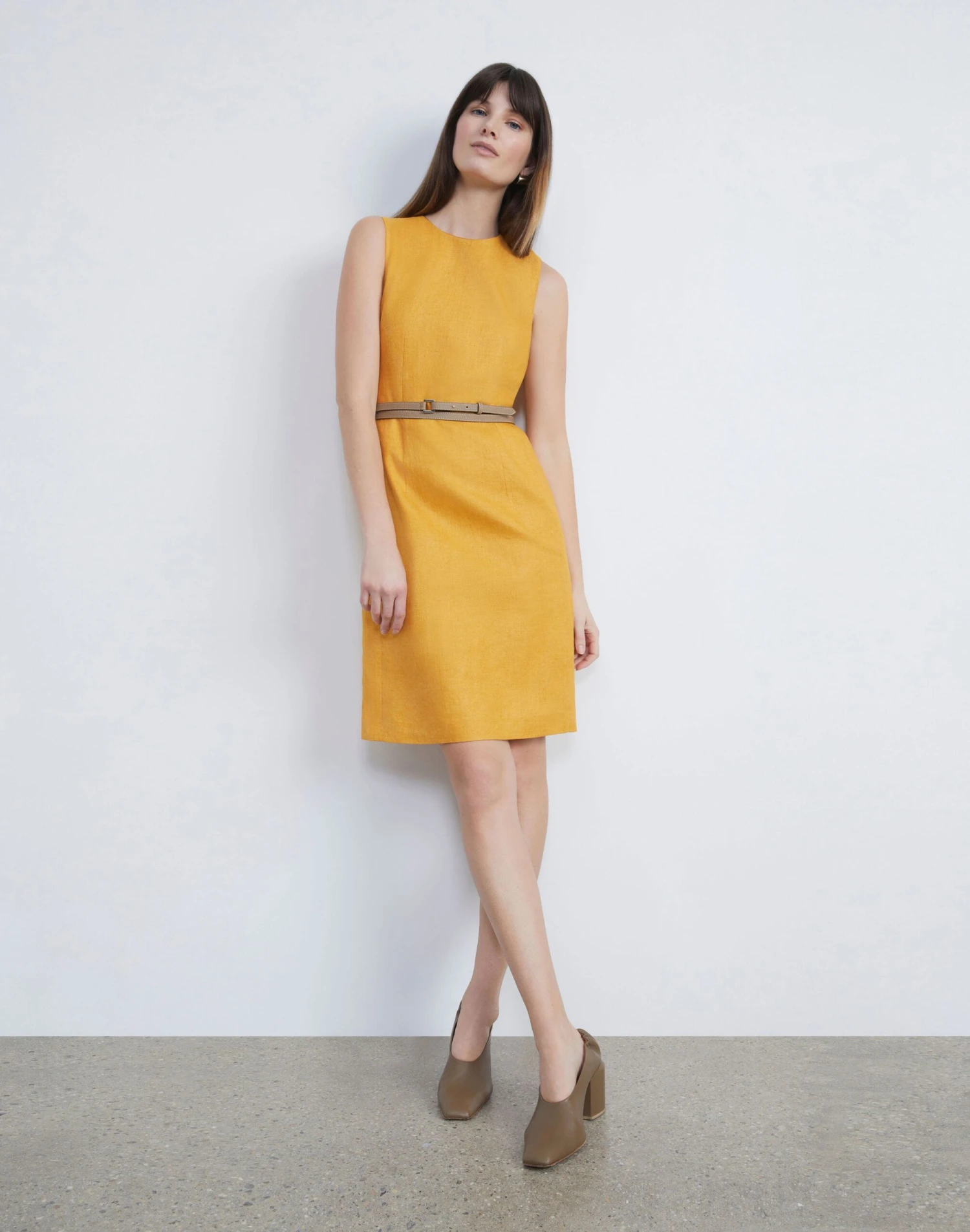 Linen Twill Mélange Sheath Dress 2 Linen Twill Mélange Sheath Dress - Image 2