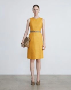 Linen Twill Mélange Sheath Dress 9 Linen Twill Mélange Sheath Dress -Chic Daily Fashion mdcn3h 1x35 golden medallion melange full