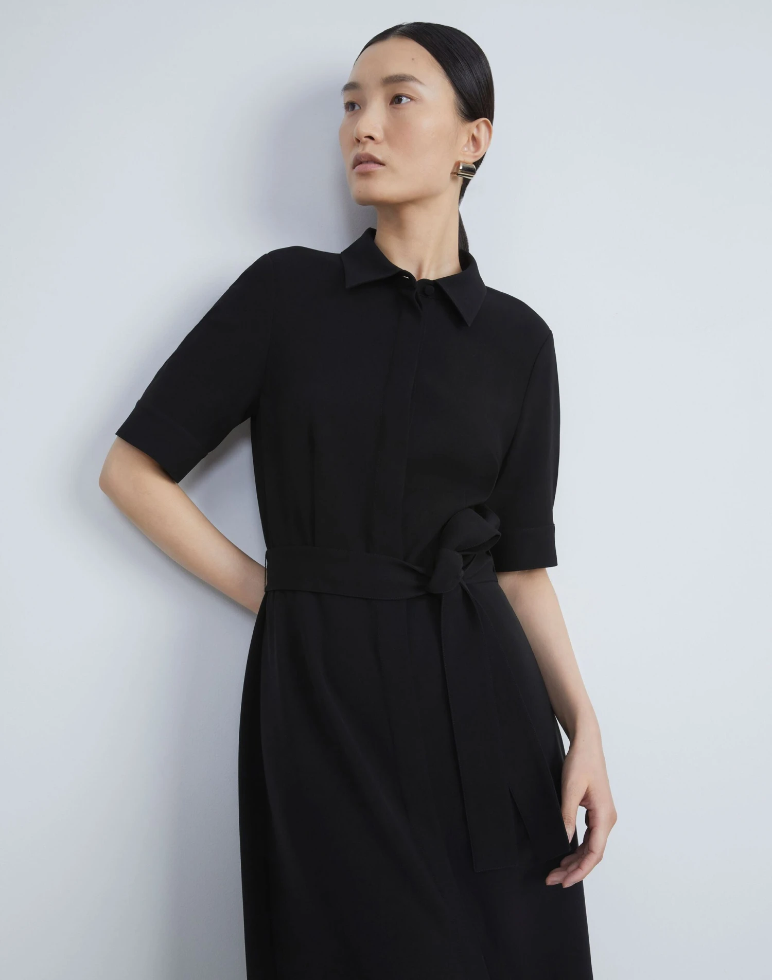 Finesse Crepe Belted Shirtdress 7 Finesse Crepe Belted Shirtdress - Image 7