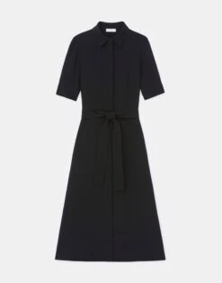 Finesse Crepe Belted Shirtdress