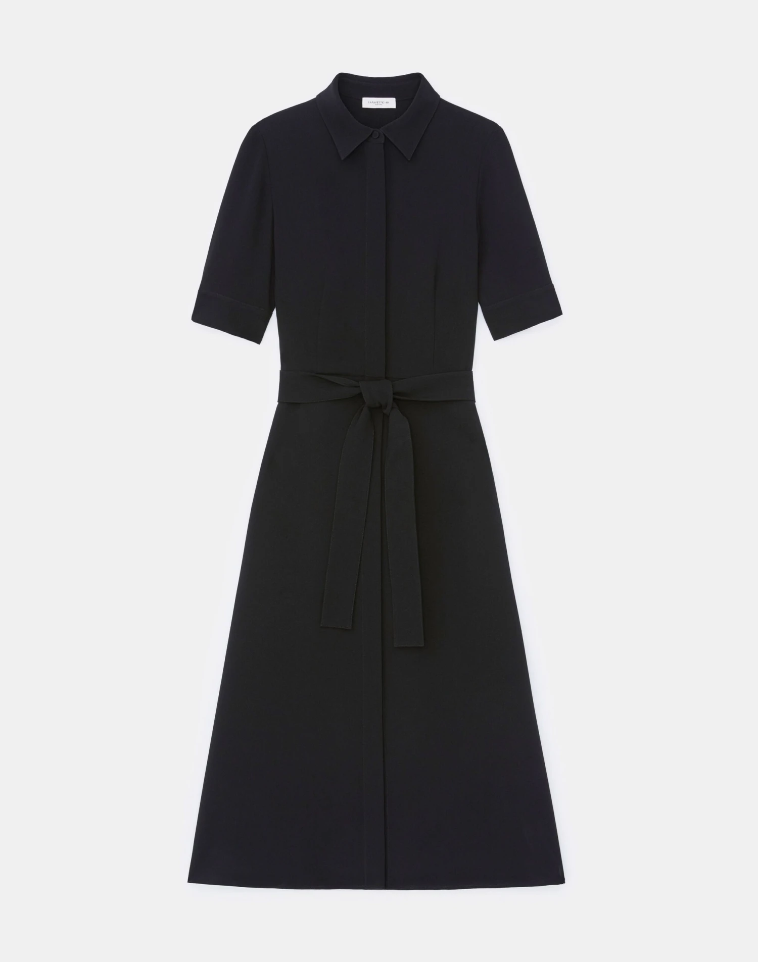 Finesse Crepe Belted Shirtdress 1 Finesse Crepe Belted Shirtdress