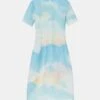 Sky Scene Print Silk Gazar Fit & Flare Dress