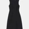 Wool-Silk Crepe Flared Dress