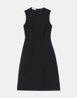 Wool-Silk Crepe Flared Dress
