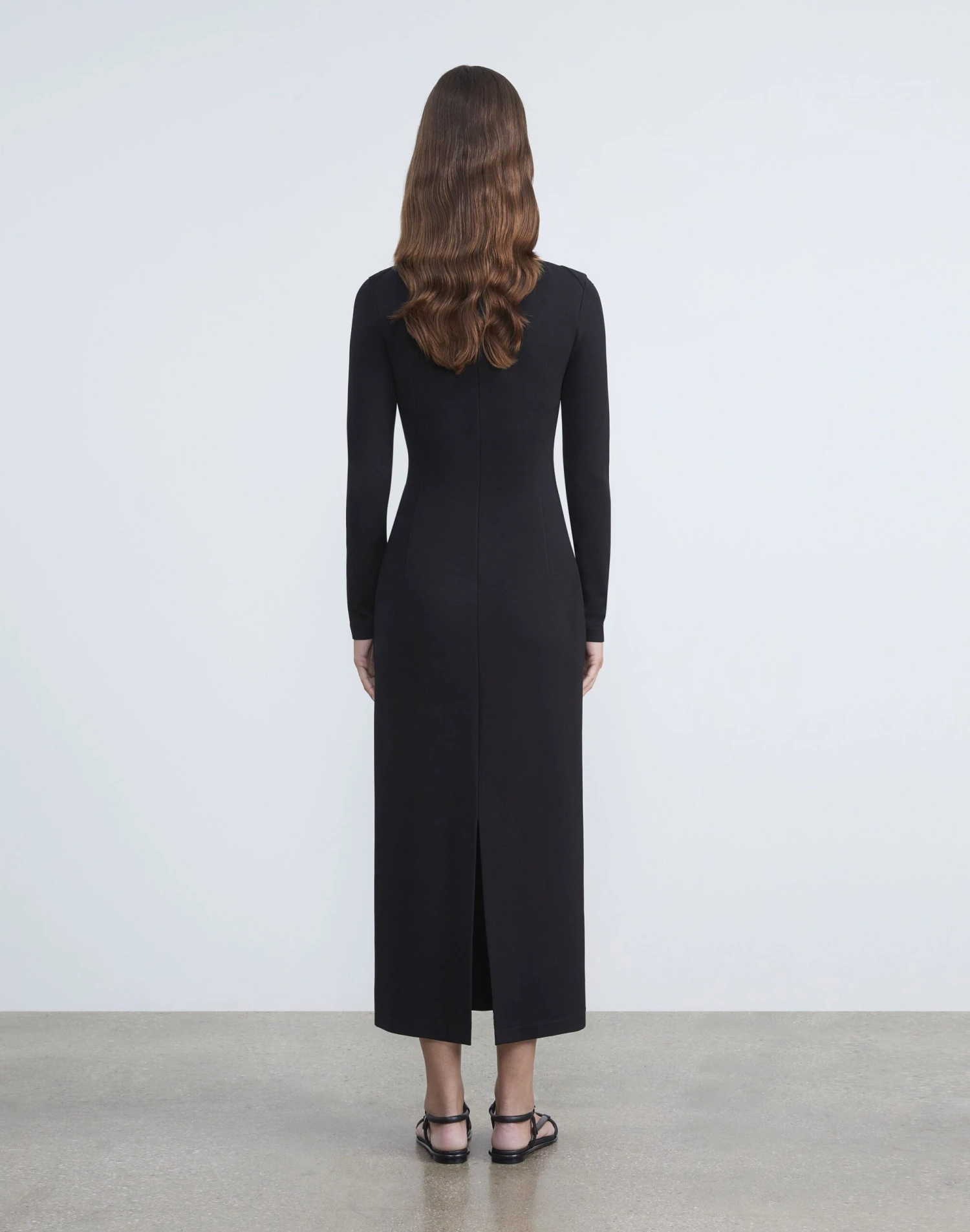 Viscose Crepe Jersey Portrait Neck Dress 4 Viscose Crepe Jersey Portrait Neck Dress - Image 4