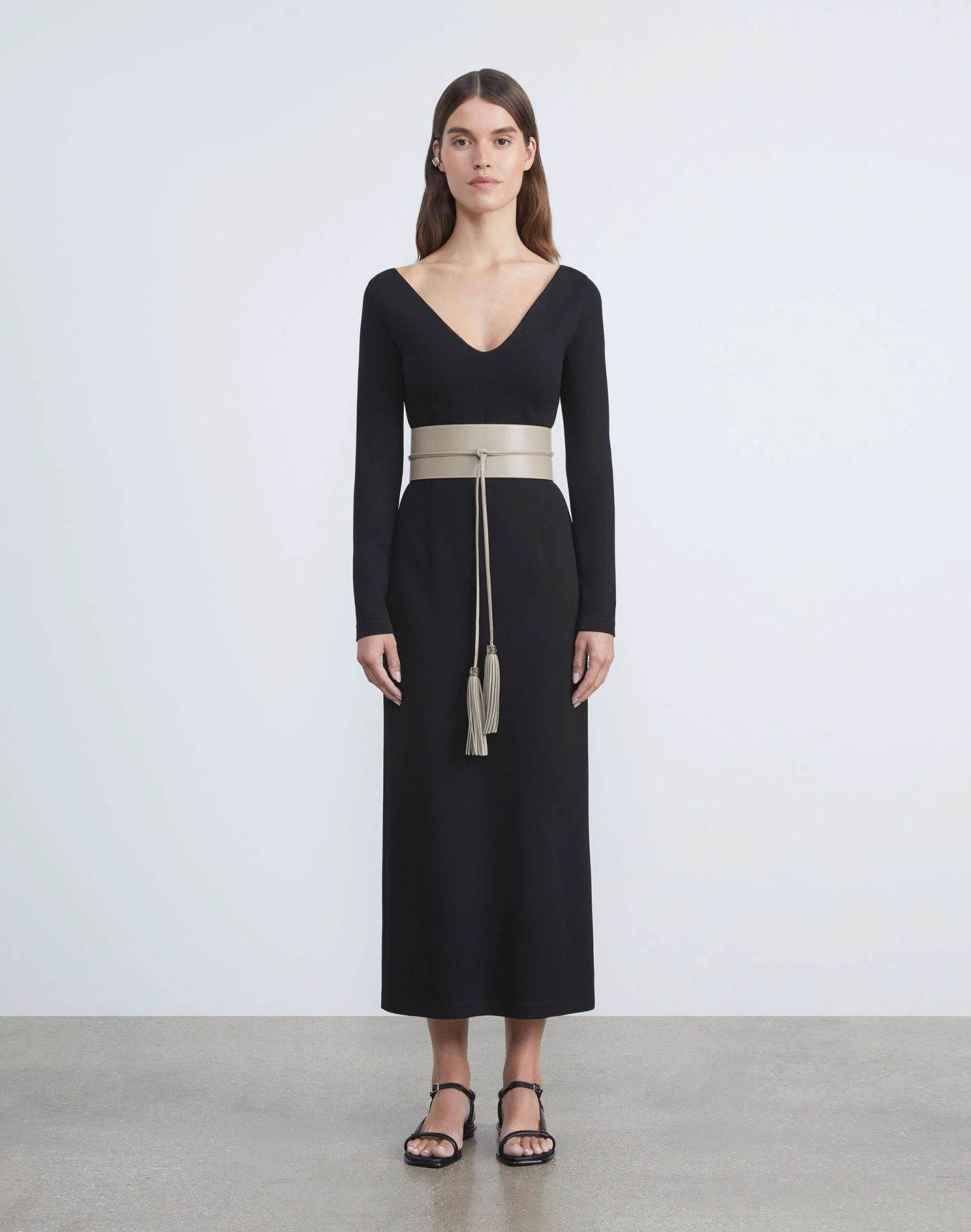 Viscose Crepe Jersey Portrait Neck Dress 2 Viscose Crepe Jersey Portrait Neck Dress - Image 2