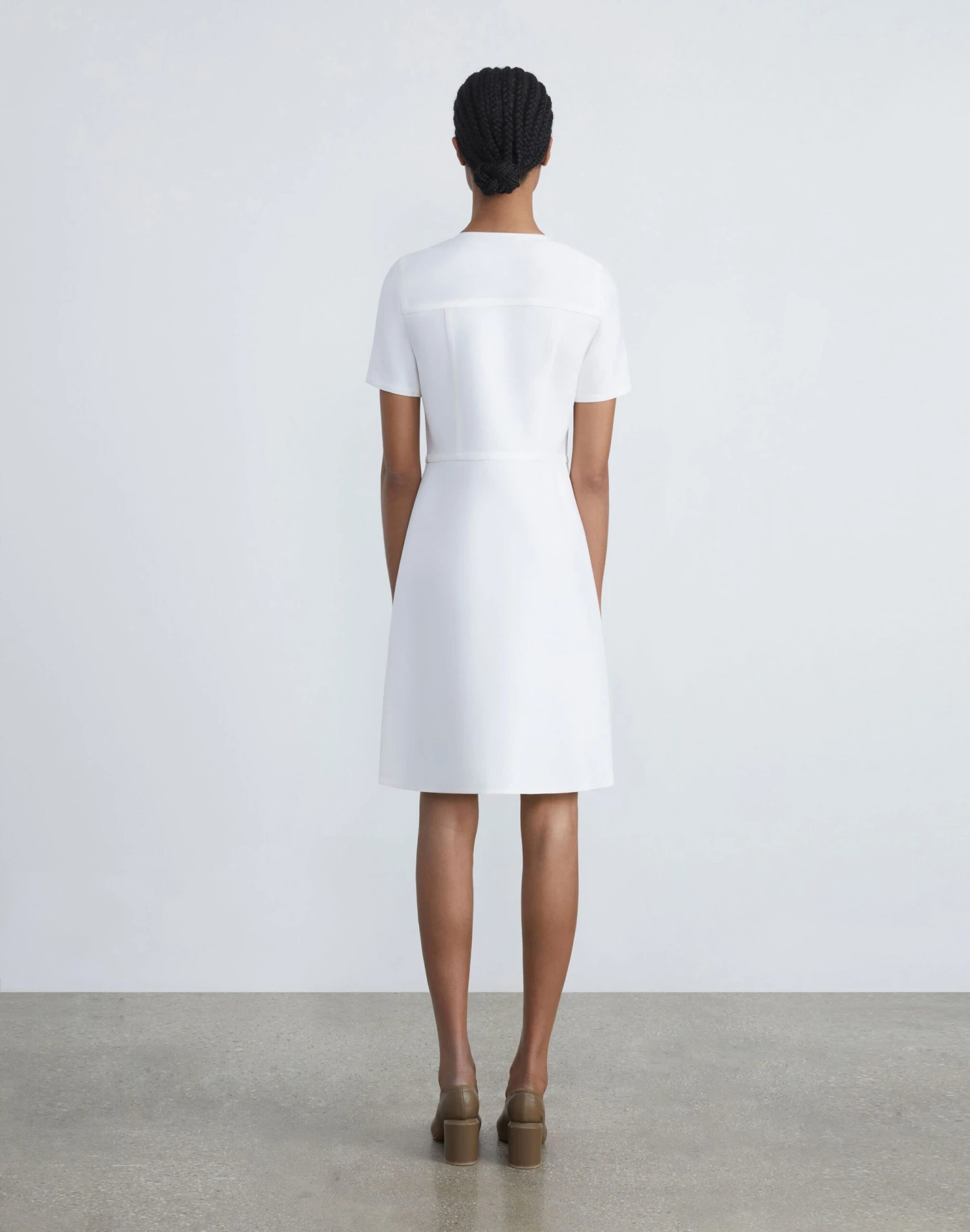 Wool-Silk Crepe Double Breasted Dress 4 Wool-Silk Crepe Double Breasted Dress - Image 4