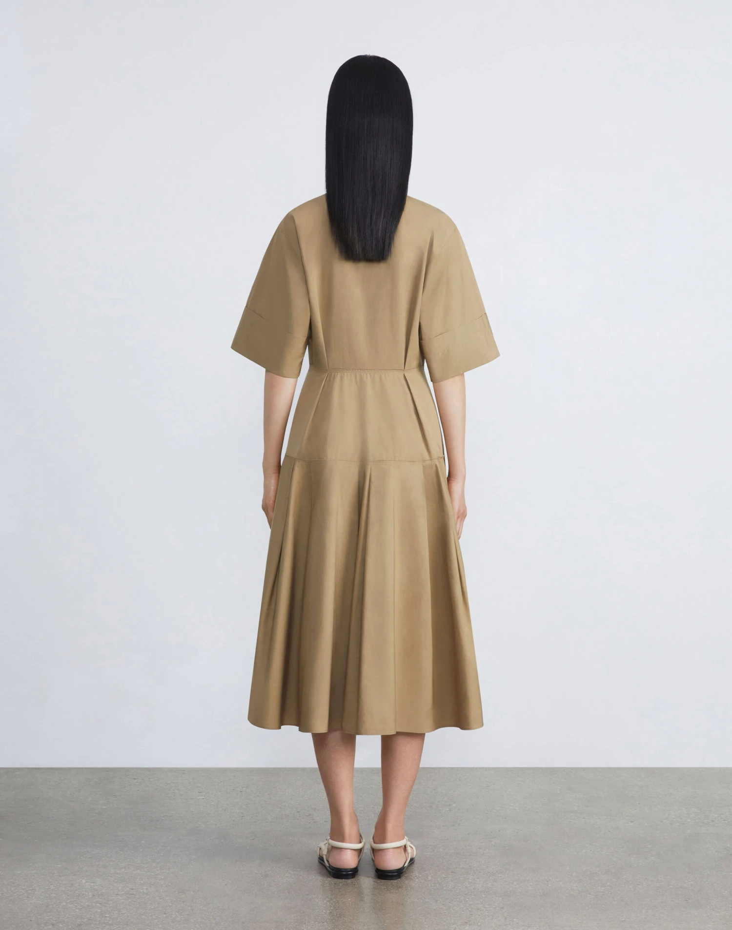 Organic Cotton Poplin Pleated Shirtdress 10 Organic Cotton Poplin Pleated Shirtdress - Image 10