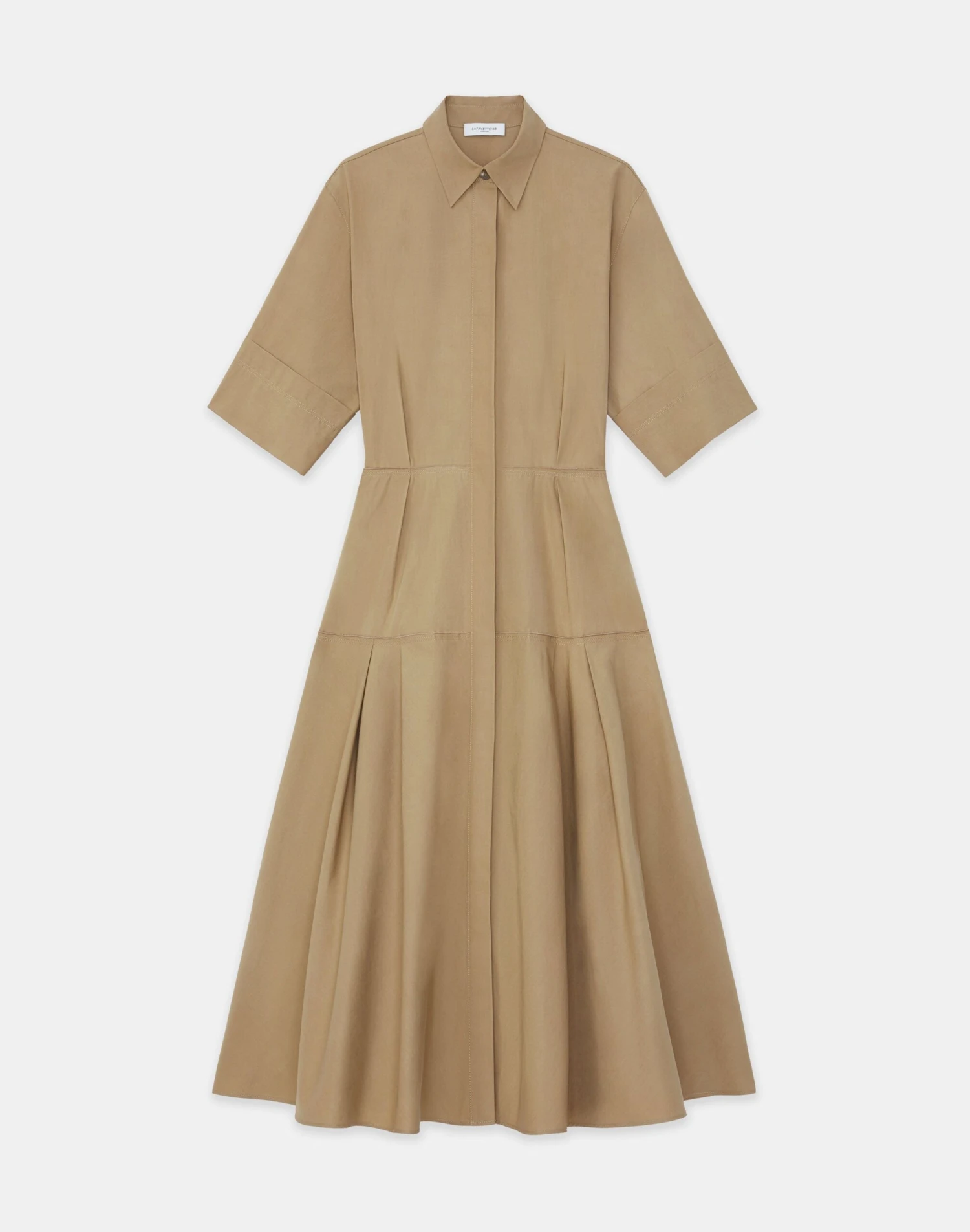 Organic Cotton Poplin Pleated Shirtdress 8 Organic Cotton Poplin Pleated Shirtdress - Image 8