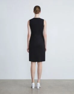 Regenerated Punto Milano Sleeveless Dress 8 Regenerated Punto Milano Sleeveless Dress -Chic Daily Fashion mddn6r j003 black back
