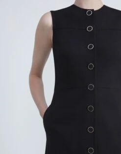 Regenerated Punto Milano Sleeveless Dress 9 Regenerated Punto Milano Sleeveless Dress -Chic Daily Fashion mddn6r j003 black detail