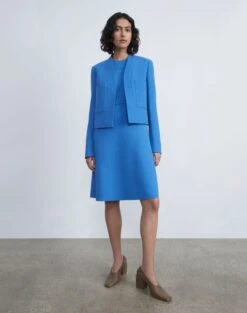 Responsible Wool Nouveau Crepe Sleeveless Dress -Chic Daily Fashion mddn8r 8036 sonic blue elevated priority