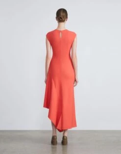 Viscose-Silk Asymmetric Dress 10 Viscose-Silk Asymmetric Dress -Chic Daily Fashion mddp4r 1x42 dayglow back