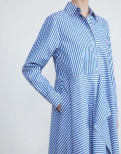 Banker Stripe Cotton Asymmetric Shirtdress 10 Banker Stripe Cotton Asymmetric Shirtdress -Chic Daily Fashion mddr1r 1x51 royale multi detail