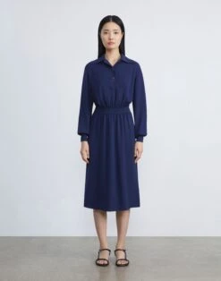 Finesse Crepe Blouson Dress 7 Finesse Crepe Blouson Dress -Chic Daily Fashion mddr2r 6147 midnight blue