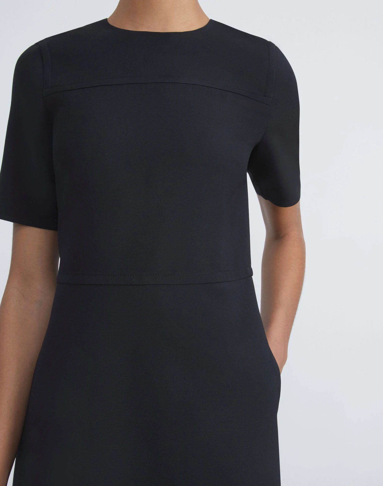 Wool-Silk Crepe A-Line Dress 4 Wool-Silk Crepe A-Line Dress - Image 4