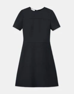 Wool-Silk Crepe A-Line Dress