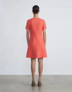 Wool-Silk Crepe A-Line Dress 29 Wool-Silk Crepe A-Line Dress -Chic Daily Fashion mddr5r 1u35 stamped poppy back