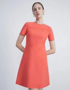 Wool-Silk Crepe A-Line Dress 31 Wool-Silk Crepe A-Line Dress -Chic Daily Fashion mddr5r 1u35 stamped poppy elevated