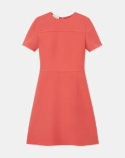 Wool-Silk Crepe A-Line Dress 26 Wool-Silk Crepe A-Line Dress -Chic Daily Fashion mddr5r 1u35 stamped poppy flat