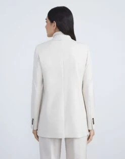 Stretch Wool Single-Button Blazer -Chic Daily Fashion mjbu2h 1p40 bisque back