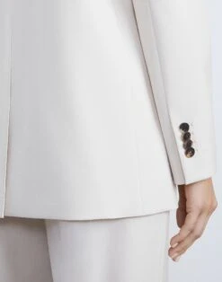 Stretch Wool Single-Button Blazer -Chic Daily Fashion mjbu2h 1p40 bisque detail2