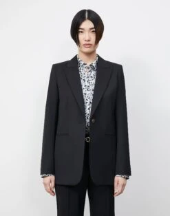 Stretch Wool Single-Button Blazer -Chic Daily Fashion mjbu2h 1p40 black