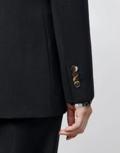 Stretch Wool Single-Button Blazer -Chic Daily Fashion mjbu2h 1p40 black detail2