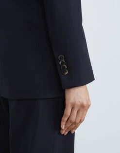 Stretch Wool Single-Button Blazer -Chic Daily Fashion mjbu2h 1p40 navy detail2