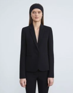 Finesse Crepe Single Button Blazer -Chic Daily Fashion mjcp6h 6147 black