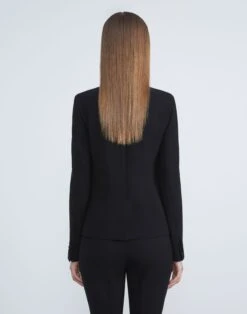 Finesse Crepe Single Button Blazer -Chic Daily Fashion mjcp6h 6147 black back