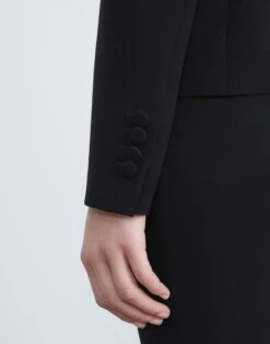 Finesse Crepe Single Button Blazer -Chic Daily Fashion mjcp6h 6147 black detail2