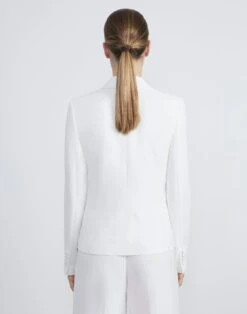 Finesse Crepe Single Button Blazer -Chic Daily Fashion mjcp6h 6147 cloud back