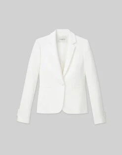 Finesse Crepe Single Button Blazer -Chic Daily Fashion mjcp6h 6147 cloud flat