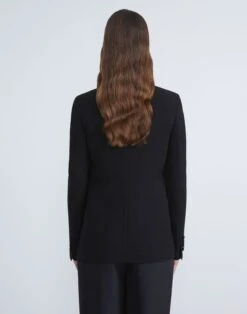 Finesse Crepe Cutaway Blazer -Chic Daily Fashion mjcr1h 6147 black back