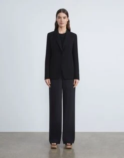 Finesse Crepe Cutaway Blazer -Chic Daily Fashion mjcr1h 6147 black full