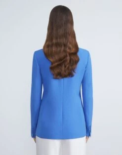 Finesse Crepe Cutaway Blazer -Chic Daily Fashion mjcr1h 6147 classic cobalt back