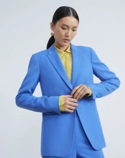 Finesse Crepe Cutaway Blazer -Chic Daily Fashion mjcr1h 6147 classic cobalt elevated