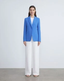 Finesse Crepe Cutaway Blazer -Chic Daily Fashion mjcr1h 6147 classic cobalt full