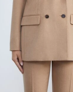 Camel Hair Double-Breasted Trinity Blazer -Chic Daily Fashion mjcr9h 1d39 camel detail2