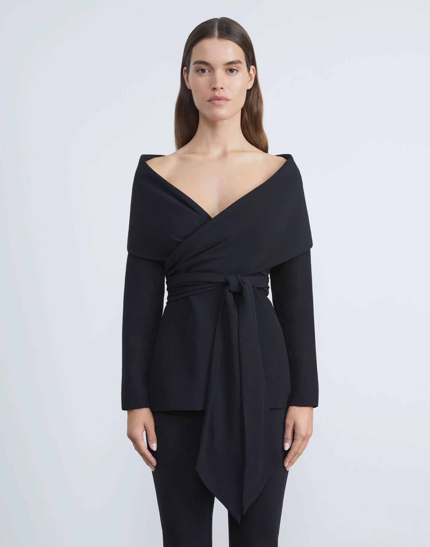 Viscose Crepe Portrait Collar Wrap Jacket 3 Viscose Crepe Portrait Collar Wrap Jacket - Image 3