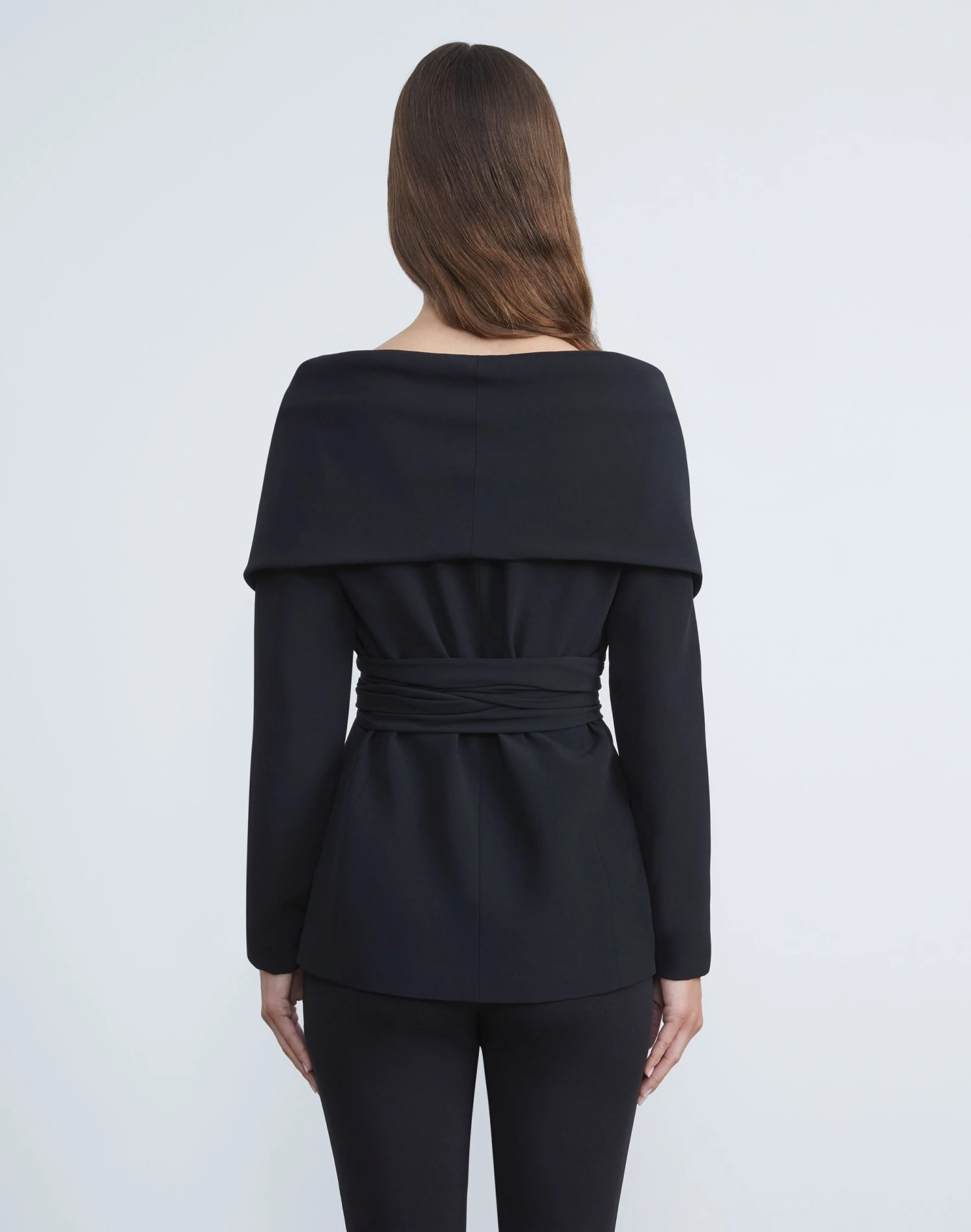 Viscose Crepe Portrait Collar Wrap Jacket 4 Viscose Crepe Portrait Collar Wrap Jacket - Image 4