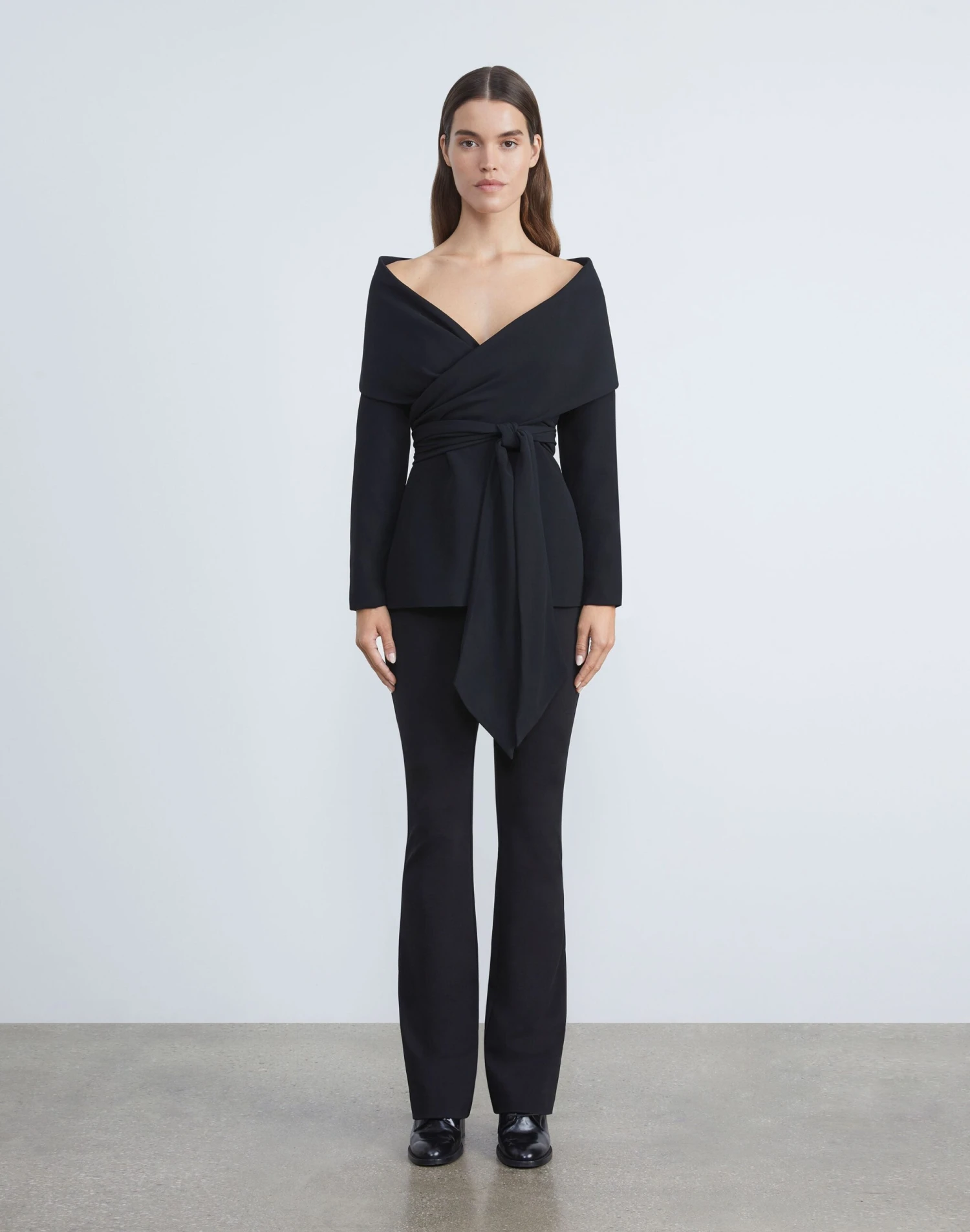 Viscose Crepe Portrait Collar Wrap Jacket 2 Viscose Crepe Portrait Collar Wrap Jacket - Image 2