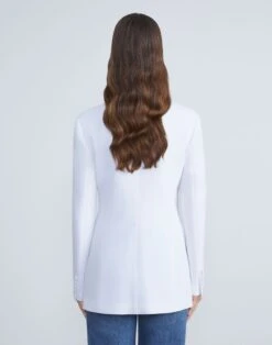 Finesse Crepe Fitted Blazer 23 Finesse Crepe Fitted Blazer -Chic Daily Fashion mjcv3h 6147 white back